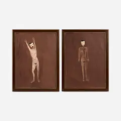 Nicholas Africano, Laughing Man and Crying Man, 1986, Acrylic