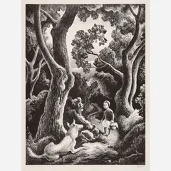 Jessie and Jake by Thomas Hart Benton, 1942, Lithograph on paper, sold Jun 2026
