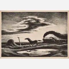 Thomas Hart Benton, The Race, 1942, Lithograph