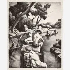 Thomas Hart Benton, Down the River, 1939, Lithograph on paper