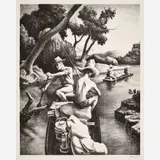 Thomas Hart Benton, Down the River, 1939, Lithograph on paper