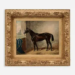 Henry Stull, A Thoroughbred Horse in Its Stall, 1879, Oil on canvas