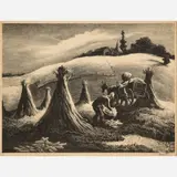 Thomas Hart Benton, Loading Corn, 1945, Lithograph on paper