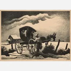 Gateside Conversation by Thomas Hart Benton, 1946, Lithograph on paper, sold Jun 2026