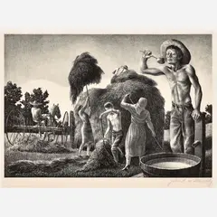 John de Martelly, While the Sun Shines, 1943, Lithograph on paper