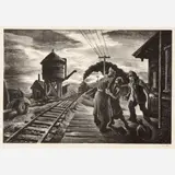 Thomas Hart Benton, Morning Train, 1943, Lithograph