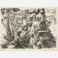 The Race by Charles Banks Wilson, 1976, Lithograph on paper, sold Jun 2026