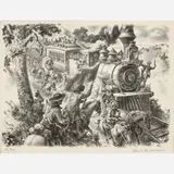 Charles Banks Wilson, The Race, 1976, Lithograph on paper