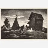 Thomas Hart Benton, Night Firing, 1943, Lithograph on paper