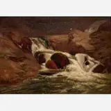 Nikolay Tysland Leganger, Falls on the Ansable River, Adirondacks, 1876, Oil on panel