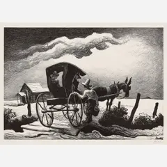 Gateside Conversation by Thomas Hart Benton, 1946, Lithograph on paper, sold Jun 2026
