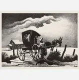 Thomas Hart Benton, Gateside Conversation, 1946, Lithograph on paper