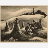Thomas Hart Benton, Loading Corn, 1945, Lithograph on paper