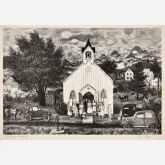 Doris Emrick Lee, Country Wedding, 1943, Lithograph