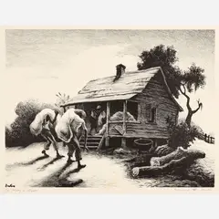 Back from the Fields by Thomas Hart Benton, 1945, Lithograph on paper, sold Jun 2026