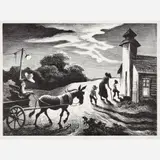 Thomas Hart Benton, Prayer Meeting, 1949, Lithograph on paper