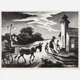 Thomas Hart Benton, Prayer Meeting, 1949, Lithograph on paper