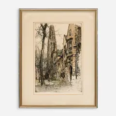 Luigi Kasimir, Yale, Harkness Hall, 1927, Etching on paper