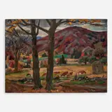 Bertram Hartman, Untitled (Cattle grazing in a mountain landscape), Oil on canvas