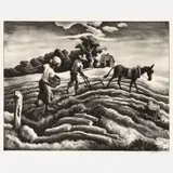 Planting by Thomas Hart Benton, 1939, Lithograph on paper, sold Jun 2025