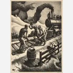 Thomas Hart Benton, Ten Pound Hammer, 1967, Lithograph on paper