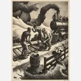Ten Pound Hammer by Thomas Hart Benton, 1967, Lithograph on paper, sold Jun 2025