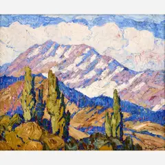 Birger Sandzén, Snow and Sunshine, Boulder, Colorado, 1921, Oil on canvas