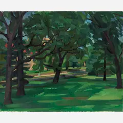 Wilbur Niewald, Trees at Linda Hall Library II, 1996, Oil on canvas