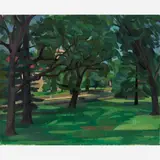 Wilbur Niewald, Trees at Linda Hall Library II, 1996, Oil on canvas