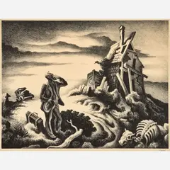 Prodigal Son by Thomas Hart Benton, 1939, Lithograph on paper, sold Jun 2025