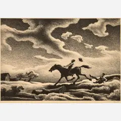 Thomas Hart Benton, Spring Tryout, 1943, Lithograph on paper