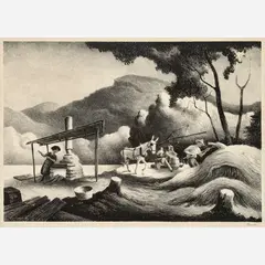 Sorghum Mill by Thomas Hart Benton, 1969, Lithograph on paper, sold Jun 2025