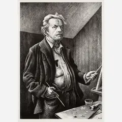 Thomas Hart Benton, Self-Portrait, 1972, Lithograph