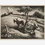 Approaching Storm by Thomas Hart Benton, 1938, Lithograph on paper, sold Jun 2025