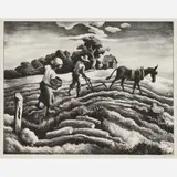 Planting by Thomas Hart Benton, 1939, Lithograph on paper, sold Jun 2025