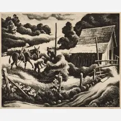 Thomas Hart Benton, Haystack, 1938, Lithograph on paper