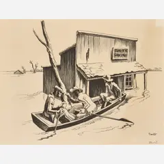 Investigation by Thomas Hart Benton, 1937, Lithograph on paper, sold Jun 2025