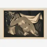 Doel Reed, Nude with Winter Bouquet, 1972, Aquatint on paper