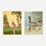 Maurice Bebb, Two works 1. Bob-white, 1979 Four-plate, color aquatint and etching on paper