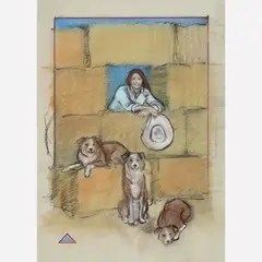 Donna Howell-Sickles, People Who Live In Straw Houses, 2001, Mixed media on paper