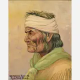 Louis ShipShee, Geronimo Apache, Oil on canvas board