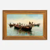 Quintana Olleras, Boats of Napoli, 1886, Oil on canvas