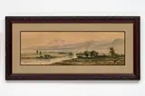 George Ernest Colby, Landscape with river and mountains, 1890, Watercolor on paper