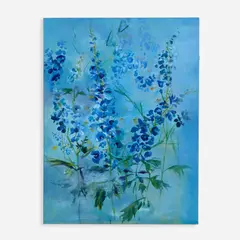 Bev Gegen, Delphinium, Acrylic on canvas