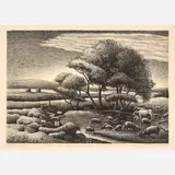 Aaron Gunn Pyle, Waterhole, Lithograph on paper