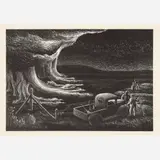 Aaron Gunn Pyle, Prairie Fire, 1944, Lithograph on paper