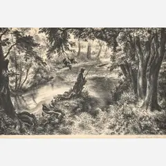 Boy Fishing by Charles Banks Wilson, 1967, Lithograph on paper, sold Jun 2025