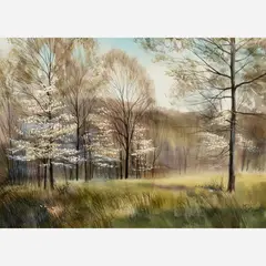 James R. Hamil, Untitled meadow landscape, 1980, Watercolor
