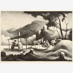 Thomas Hart Benton, Sorghum Mill, 1969, Lithograph on paper