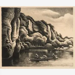 Thomas Hart Benton, Making Camp, 1972, Lithograph on paper